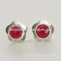 Handmade 925 Sterling Silver Hot Pink Chalcedony Gemstone Stud Earrings Jewelry Manufacturer